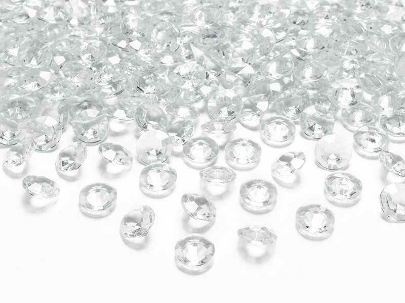 PartyDeco Konfetti Hochzeit – Transparent – 12 × 12 mm – Kunststoff – 100 Stk
