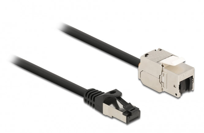 DeLOCK Patchkabel – Cat 6A S/FTP, 2 m, Schwarz, RJ‑45