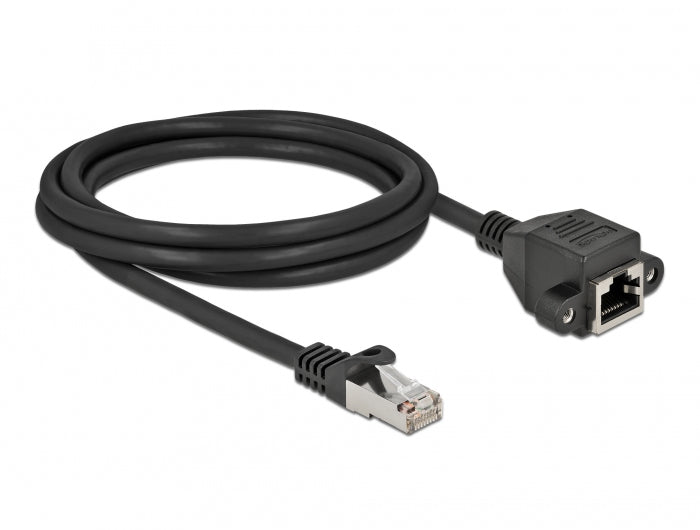 DeLOCK Patchkabel – Cat6A S/FTP, Schwarz, LSZH, RJ-45