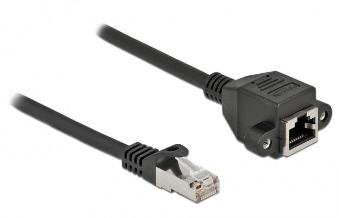 DeLOCK Patchkabel – Cat 6A S/FTP, 0,25 m, Schwarz, LSZH, RJ-45