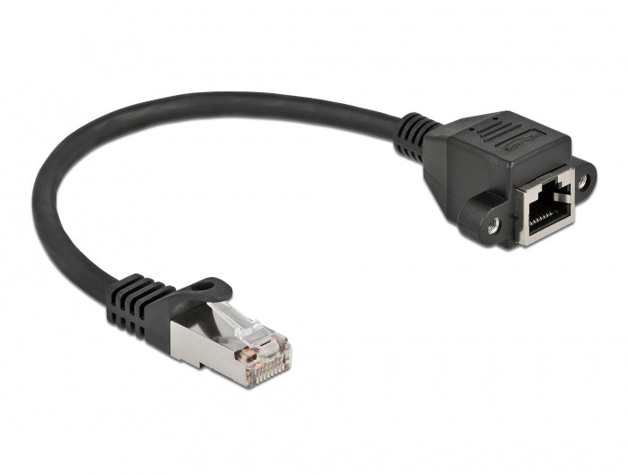 DeLOCK Patchkabel – Cat 6A S/FTP, 0,25 m, Schwarz, LSZH, RJ-45