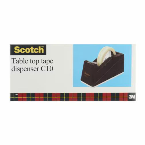 Scotch Tischabroller C10 – für Rollenbreite bis 80 mm, für Bandlänge bis 66 m, Kunststoff, schwarz