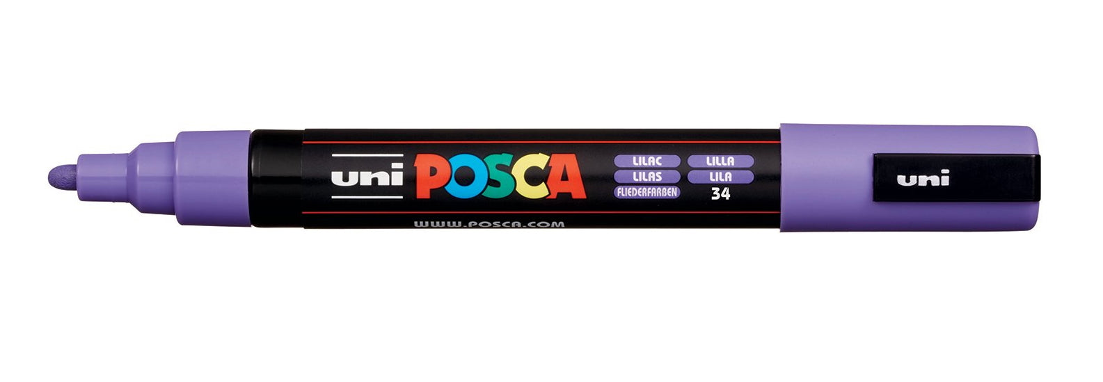 Uni-Ball POSCA PC-5M Kreativ-/Pigmentmarker – Rundspitze 1,8–2,5 mm, lila, deckend, geruchlos – für viele Oberflächen