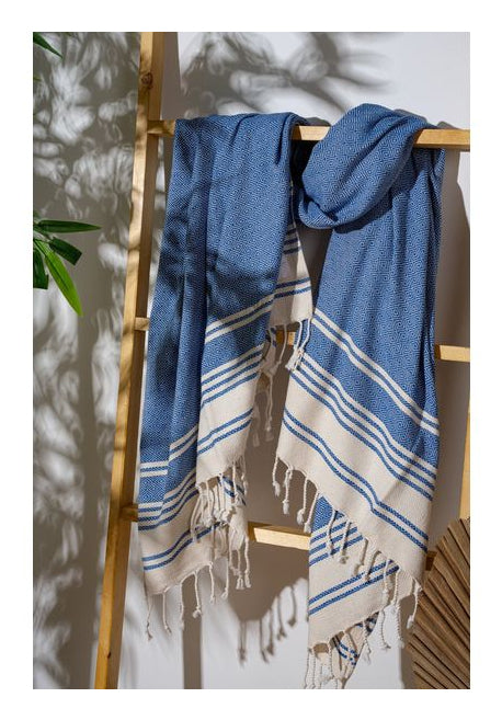Foutastic Strandtuch New Diamond – 90 × 170 cm, Dunkelblau, 60% Baumwolle/40% Polyester