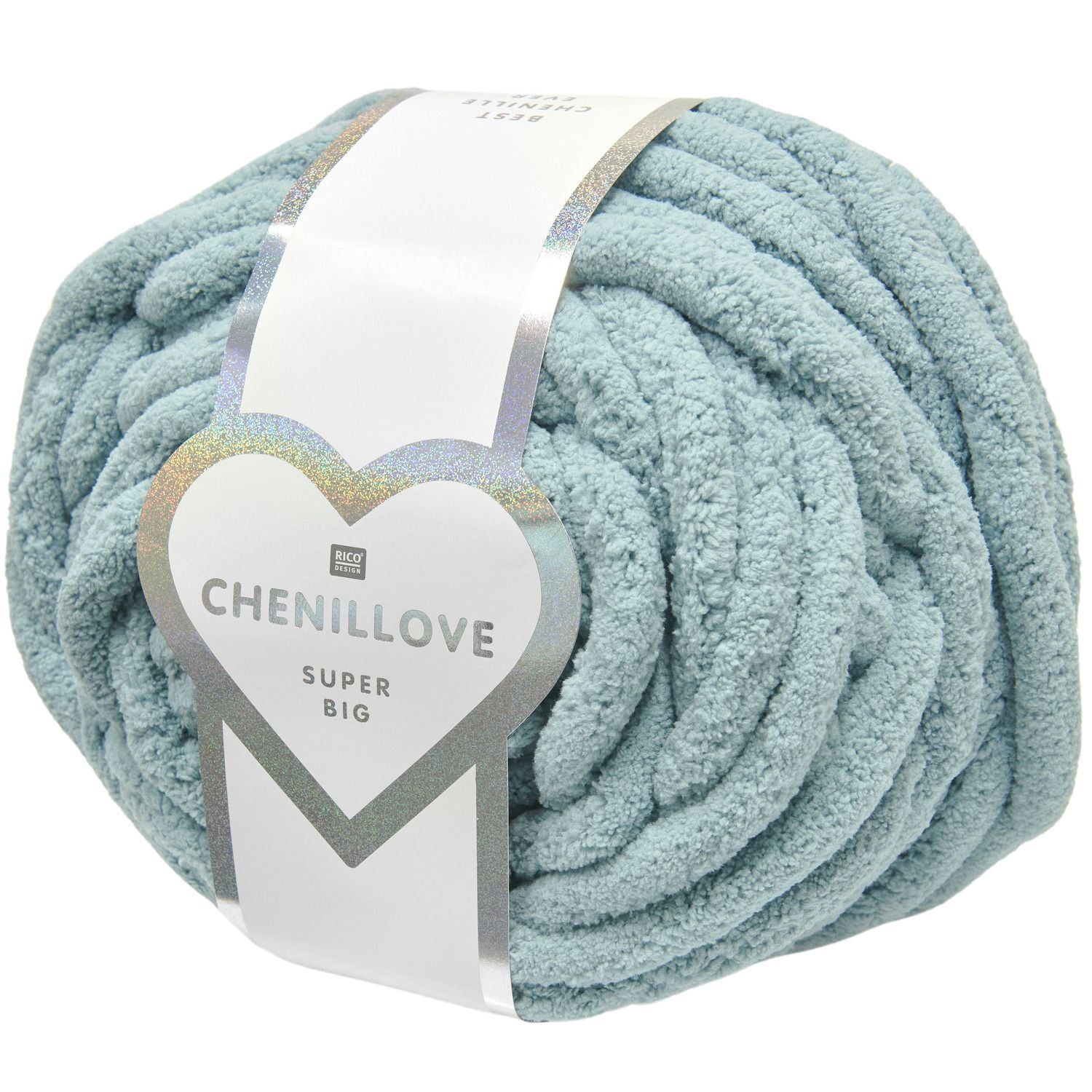 Rico Design Chenillove Super Big Wolle Aqua – Extra dick, 300 g, 36 m, 100% Polyester, Nadelstärke 25 mm