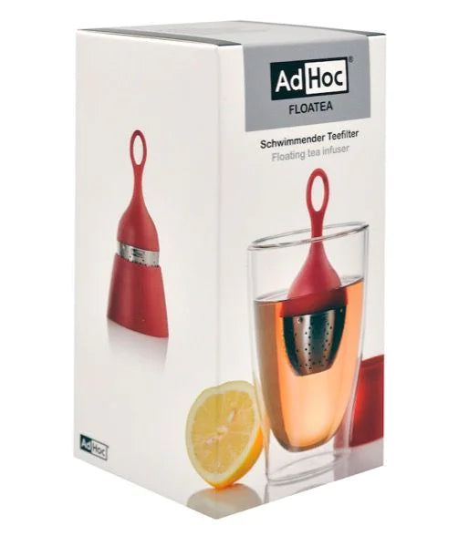 AdHoc Teesieb Ø 4 × 12,5 cm, Edelstahl/Kunststoff, Rot/Silber