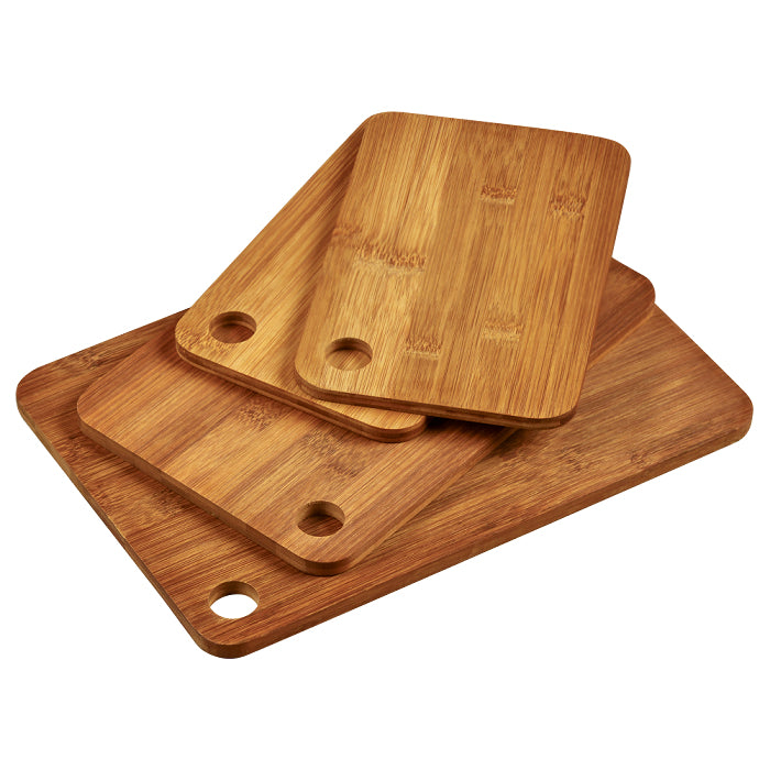 Kesper Schneidebrett 23 × 33 × 1 cm, Bambus, 4er-Set, Braun