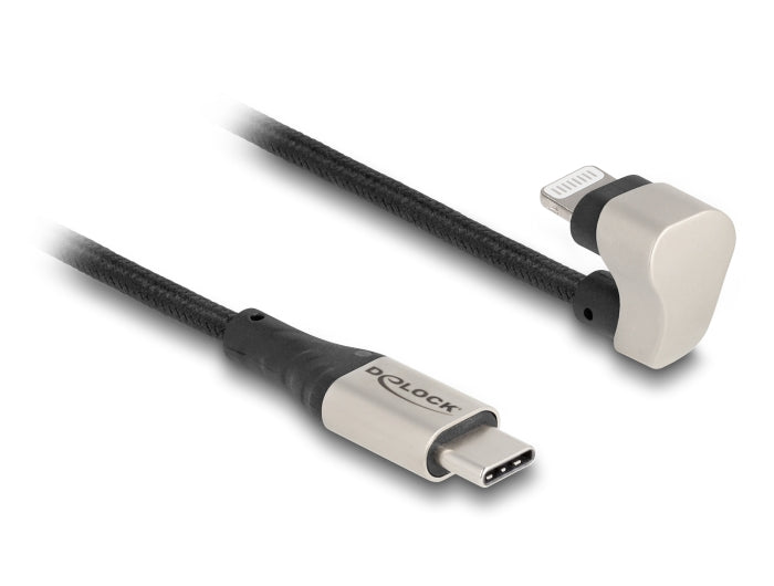 DeLOCK Daten- & Ladekabel – USB-C auf Lightning 2 m, geflochten, Schwarz – für iPhone/iPad