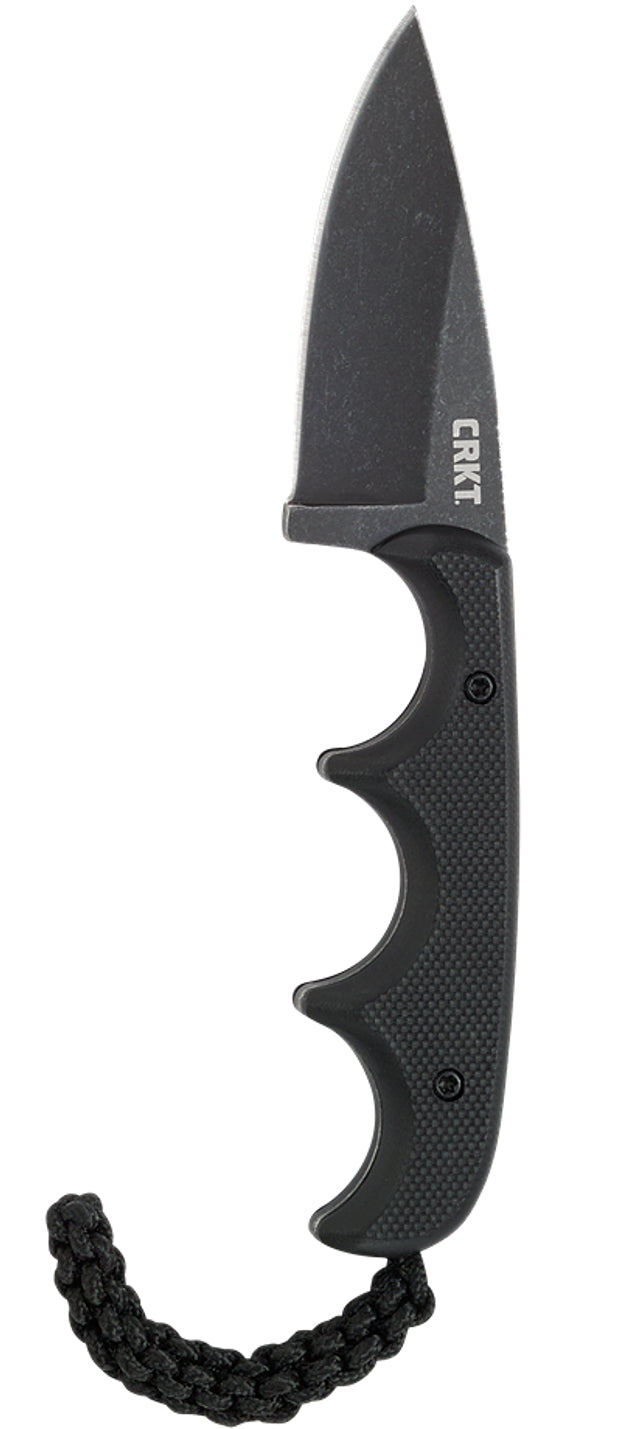 CRKT Minimalist Drop Point – Klappmesser/Outdoormesser 55 mm, Stahl, glasfaserverstärkter Kunststoff, schwarz