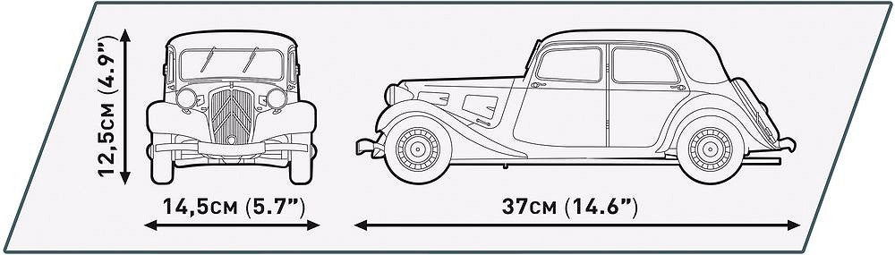 COBI Citroën Traction Avant 11CV Bausteine – 2120-teilig – 37 × 14,5 × 12,5 cm – ab 12 J. – Kunststoff