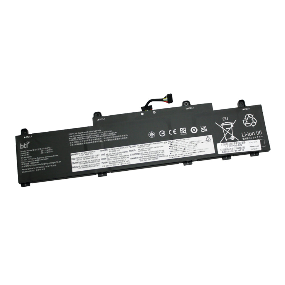 BTI Notebook-Akku – für Lenovo ThinkPad L14 (3. Gen.) – 57 Wh, 11,52 V (3 Zellen) – Schwarz