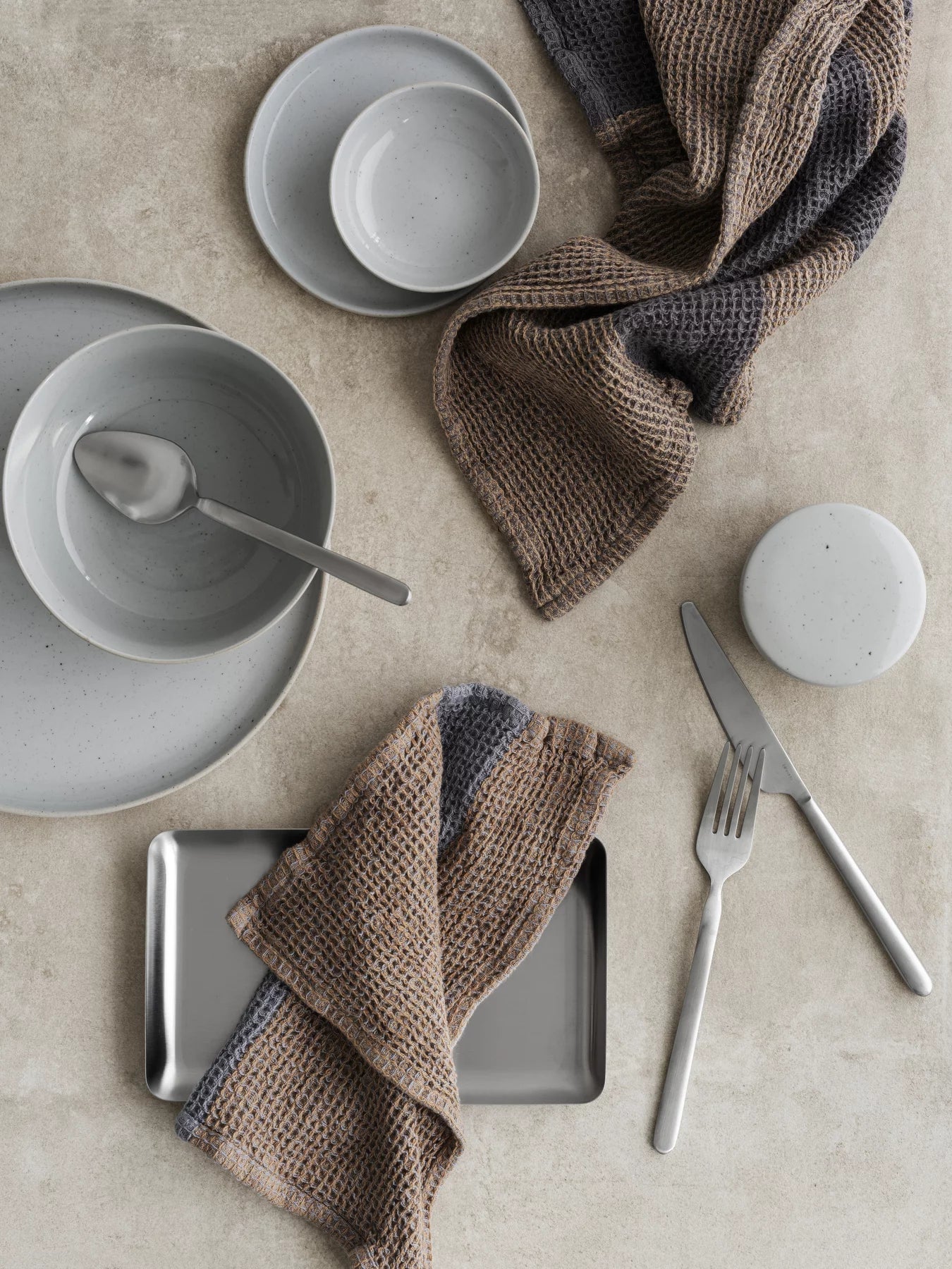 Blomus Geschirrtuch GANO – beige – 50 × 70 cm – Bio-Baumwolle – 2er-Set