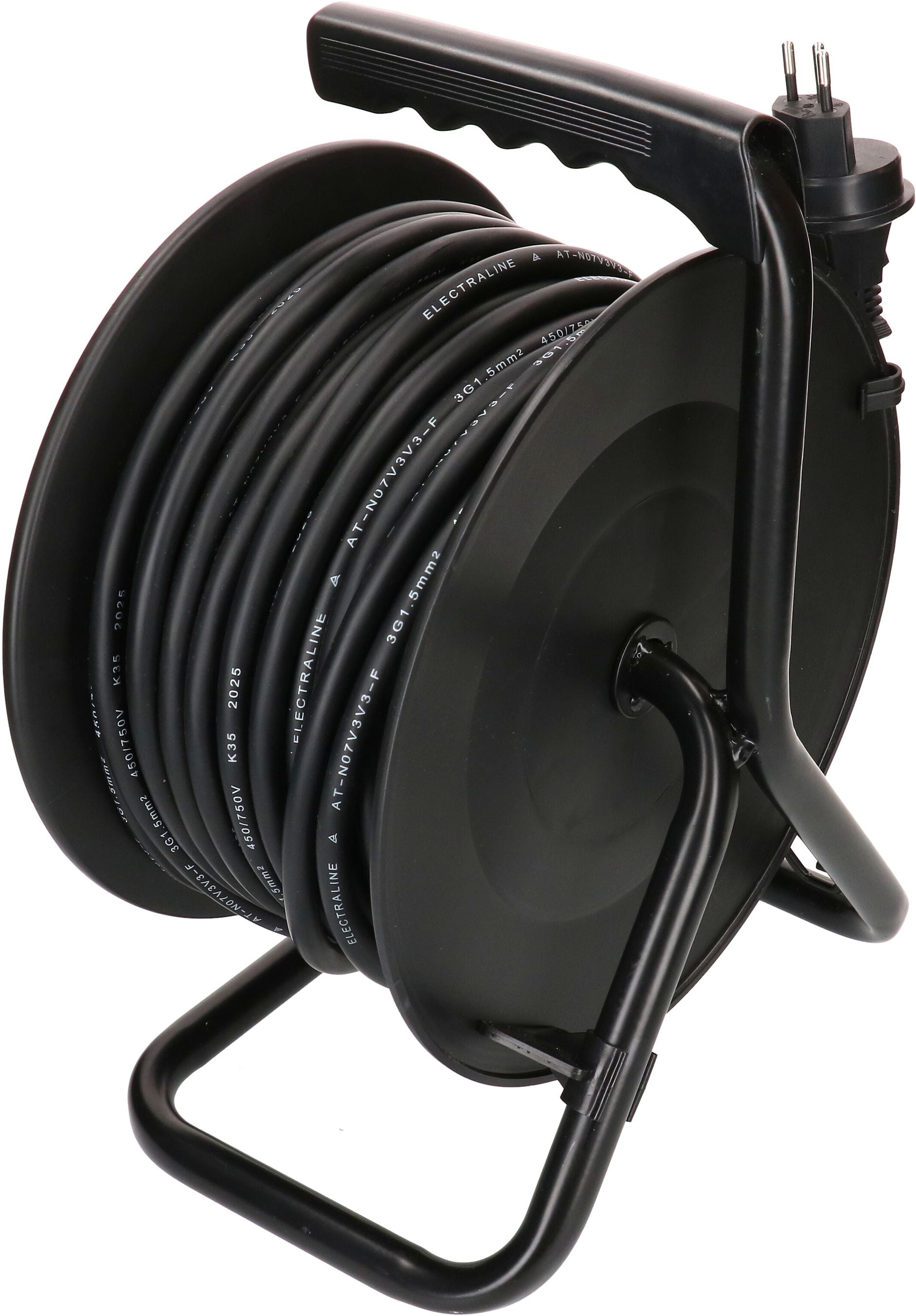 Max Hauri AG Max Hauri Kabelrolle – 3× T13, 33 m, IP55, schwarz