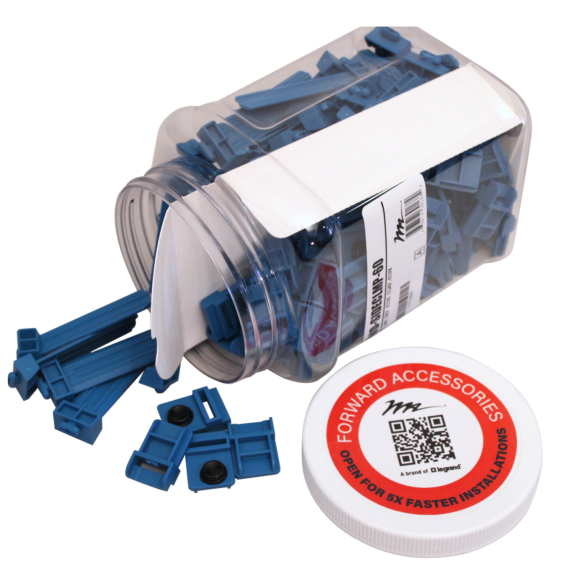 Middle Atlantic FWD-SIDECLMP-60 – Montageset, 60 Stück, Nylon, Blau