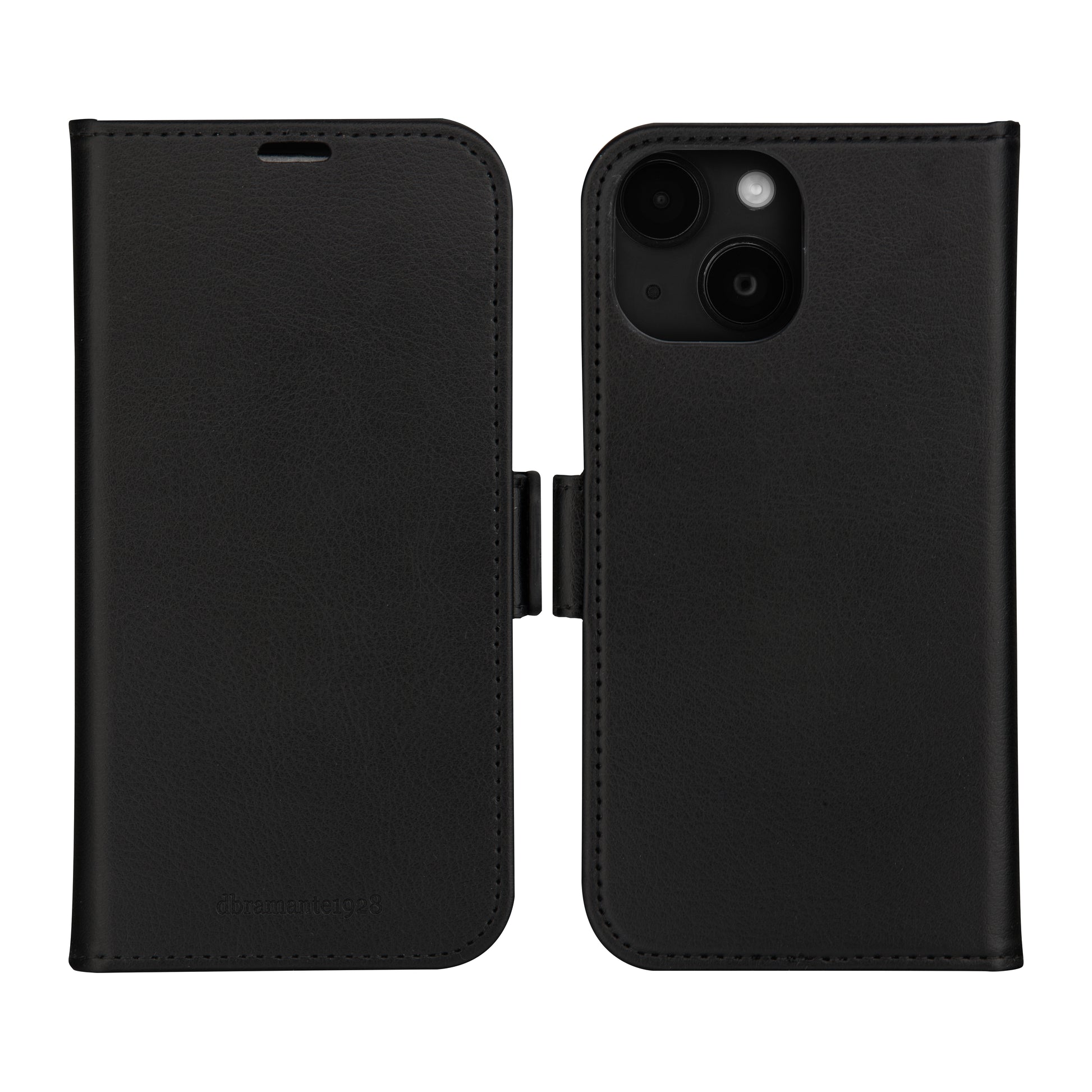 dbramante1928 Stockholm Folio – für Apple iPhone 15, schwarz, Magnetverschluss