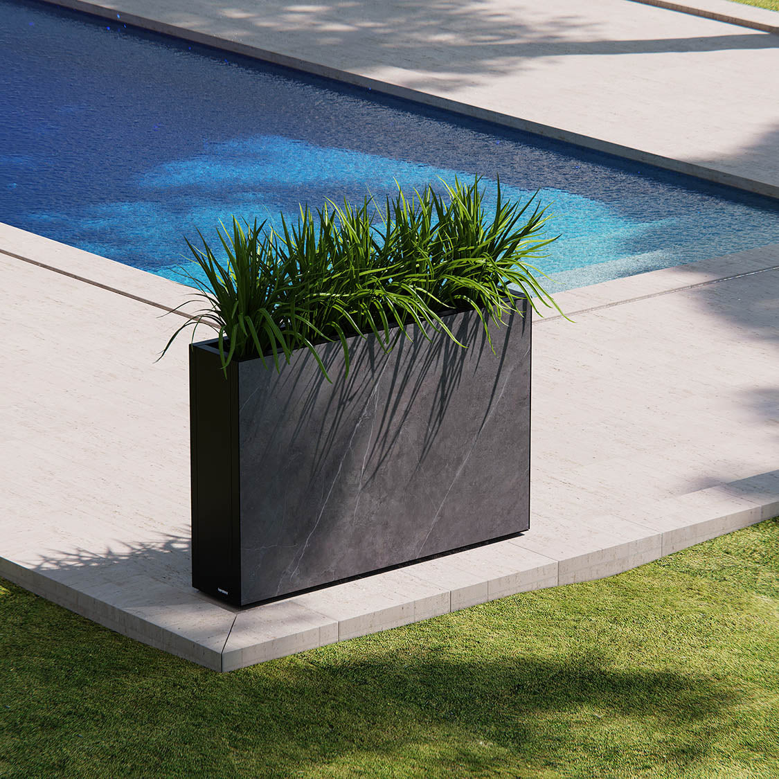 Herstera Pflanzgefäss 384 l – Metall (verzinkt) – schwarz/natur – 1200 × 800 × 400 mm