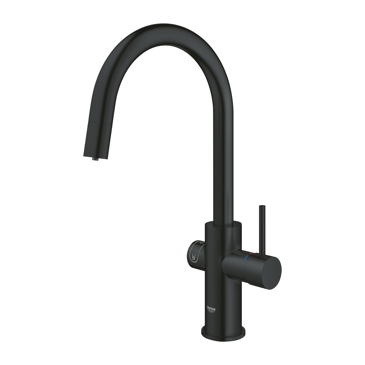 GROHE Wasserbar Blue Home – Messing, 180 W, Schwarz, 360° schwenkbar, Wasserfilter