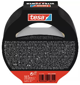 TESA Gewebeband/Gaffa – 50 mm × 10 m, schwarz, wetterfest, UV-beständig, für Metall, PVC, 1 Stück
