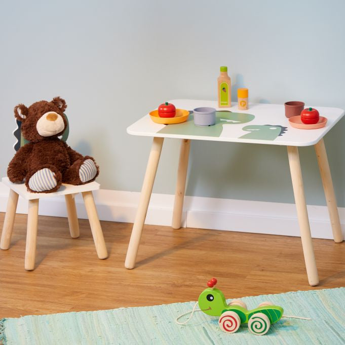 Relaxdays Kinderstuhl 10051025 – 25 × 25 × 47 cm – Spanplatte & Kiefernholz – Mehrfarbig