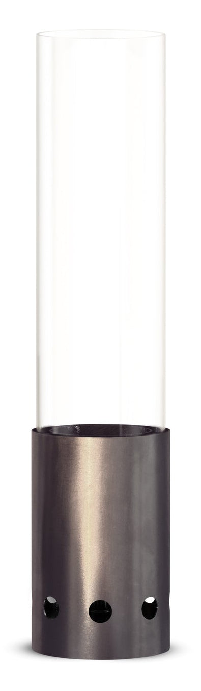 Gardenflare Tischfeuer – Ø 20 × 50,1 cm – Borosilikatglas & Edelstahl, Silber