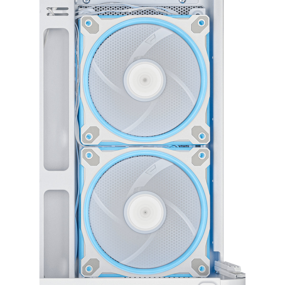 ASUS AP202 PRIME TG – PC-Gehäuse – Mid-Tower – mATX/Mini-ITX, 6× Lüfterplätze, Weiss, Sichtfenster