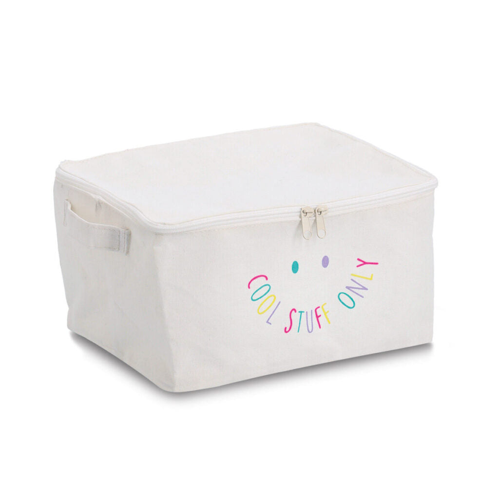 Zeller Present Aufbewahrungsbox (mit Griff) – Polyester/Baumwolle – mehrfarbig – 240 × 150 × 300 mm
