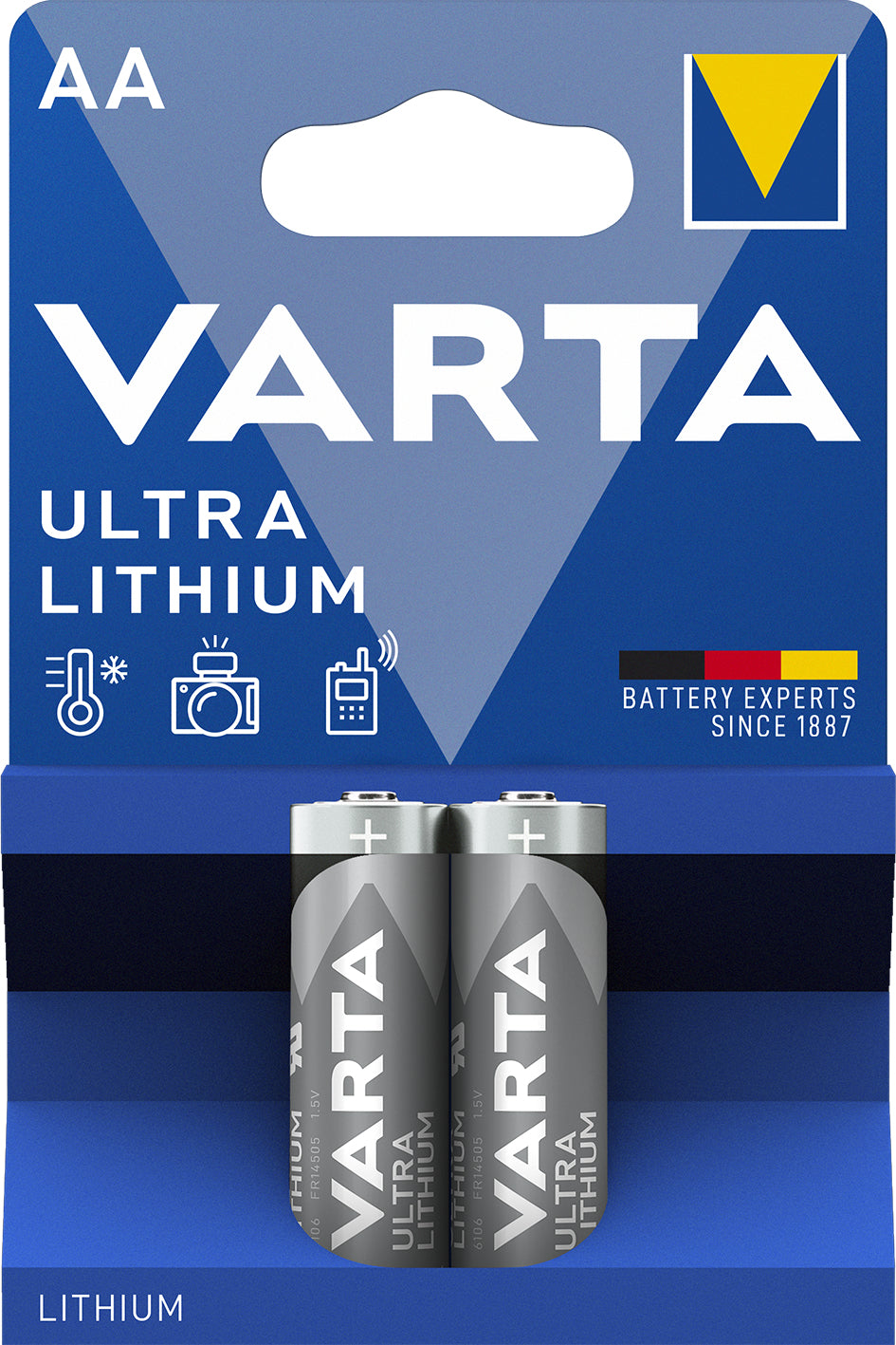 Varta AA Batterien, Lithium-Mangandioxid, 1,5 V – 2 Stk.