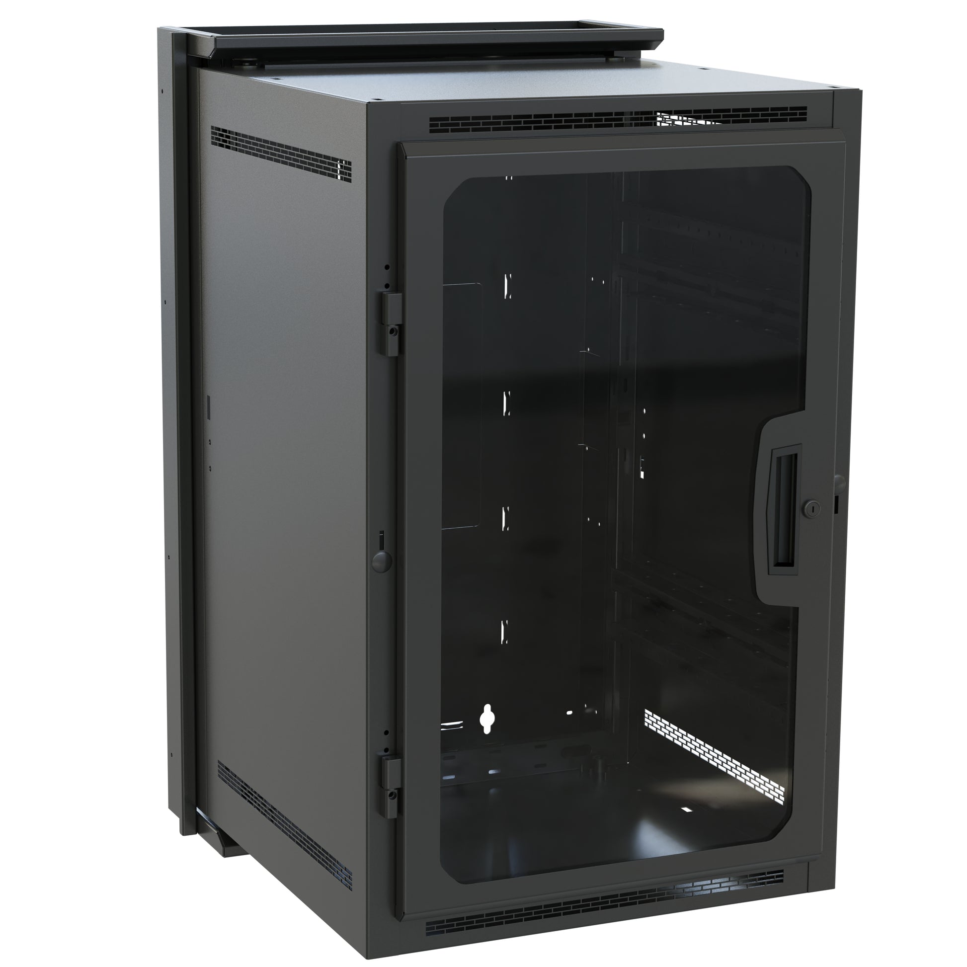 Middle Atlantic DWR-18-26PD – 19" Wandverteiler 18U, abschliessbar, 594 × 660 × 679 mm, schwarz, Stahl