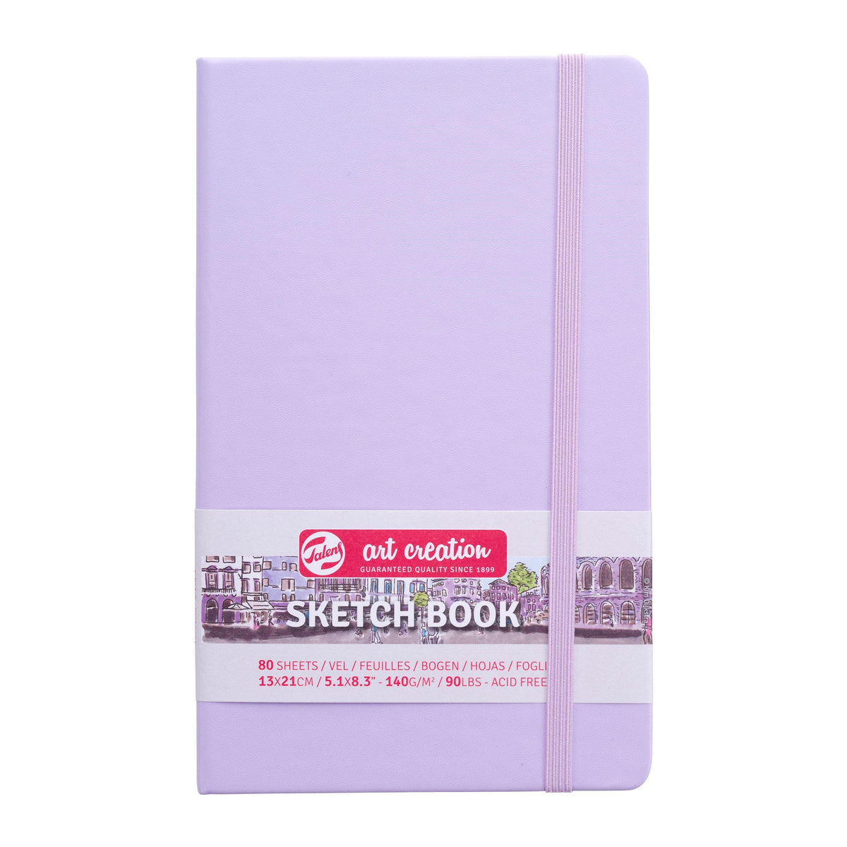 Talens Skizzenbuch, Papier, 140 g, 13 × 21 cm, Pastellviolett, 80 Blätter