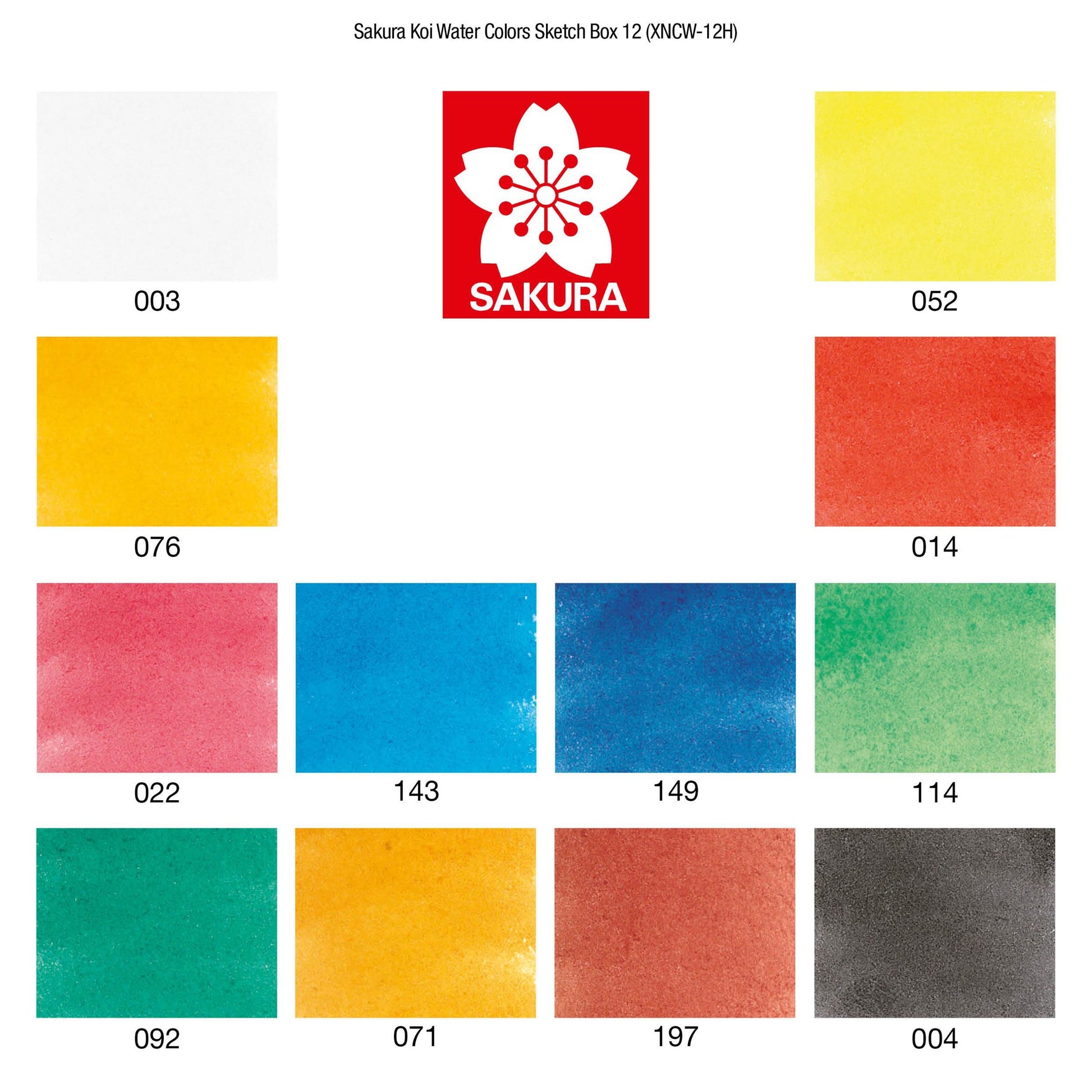 Sakura Koi Aquarellfarbe – Mehrfarbig – 12 Farben, Palette, mit Pinsel – für Papier