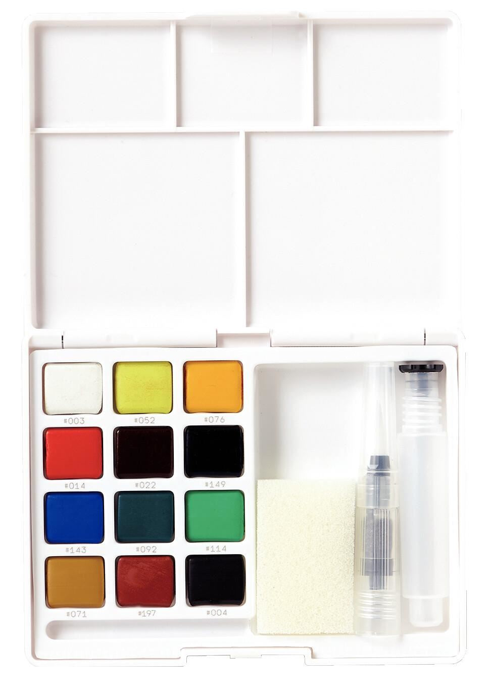 Sakura Koi Aquarellfarbe – Mehrfarbig – 12 Farben, Palette, mit Pinsel – für Papier