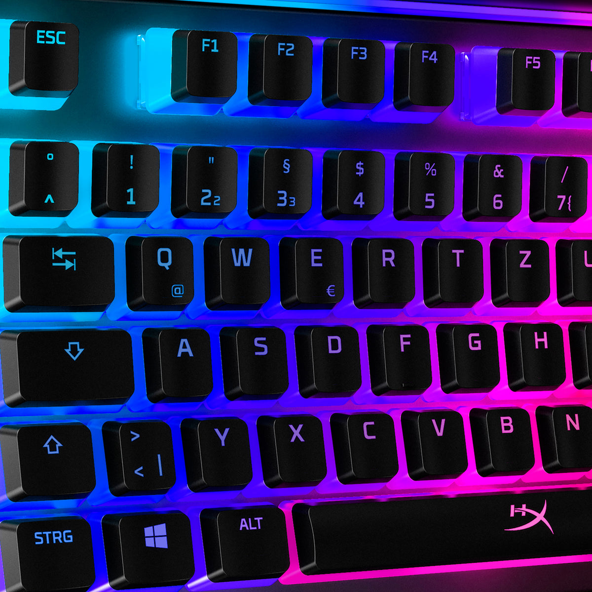 HyperX Pudding Keycaps – Tastaturkappe 100% – mechanisch – QWERTZ (DE) – Schwarz – für HyperX