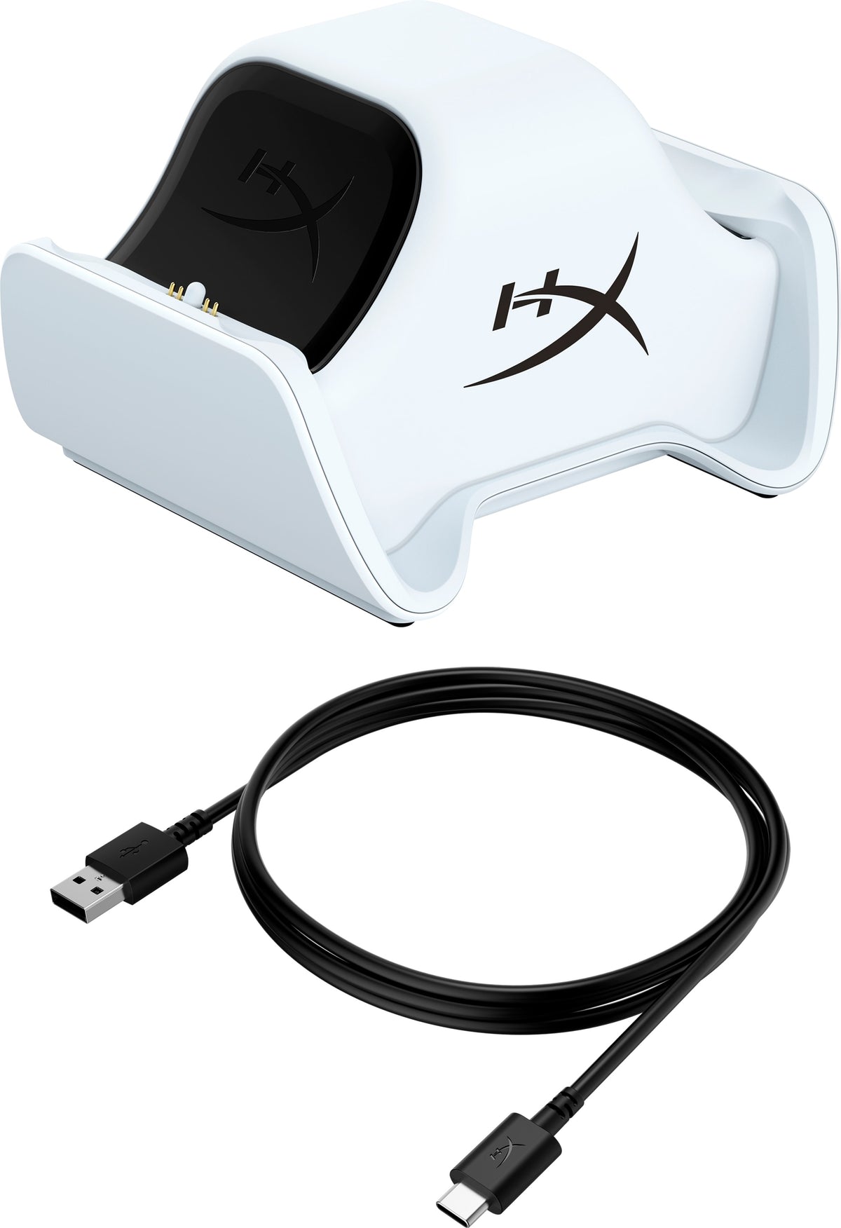 HyperX ChargePlay Duo Ladestation 10 W – inkl. USB-Kabel – für PlayStation 5 – schwarz/weiss