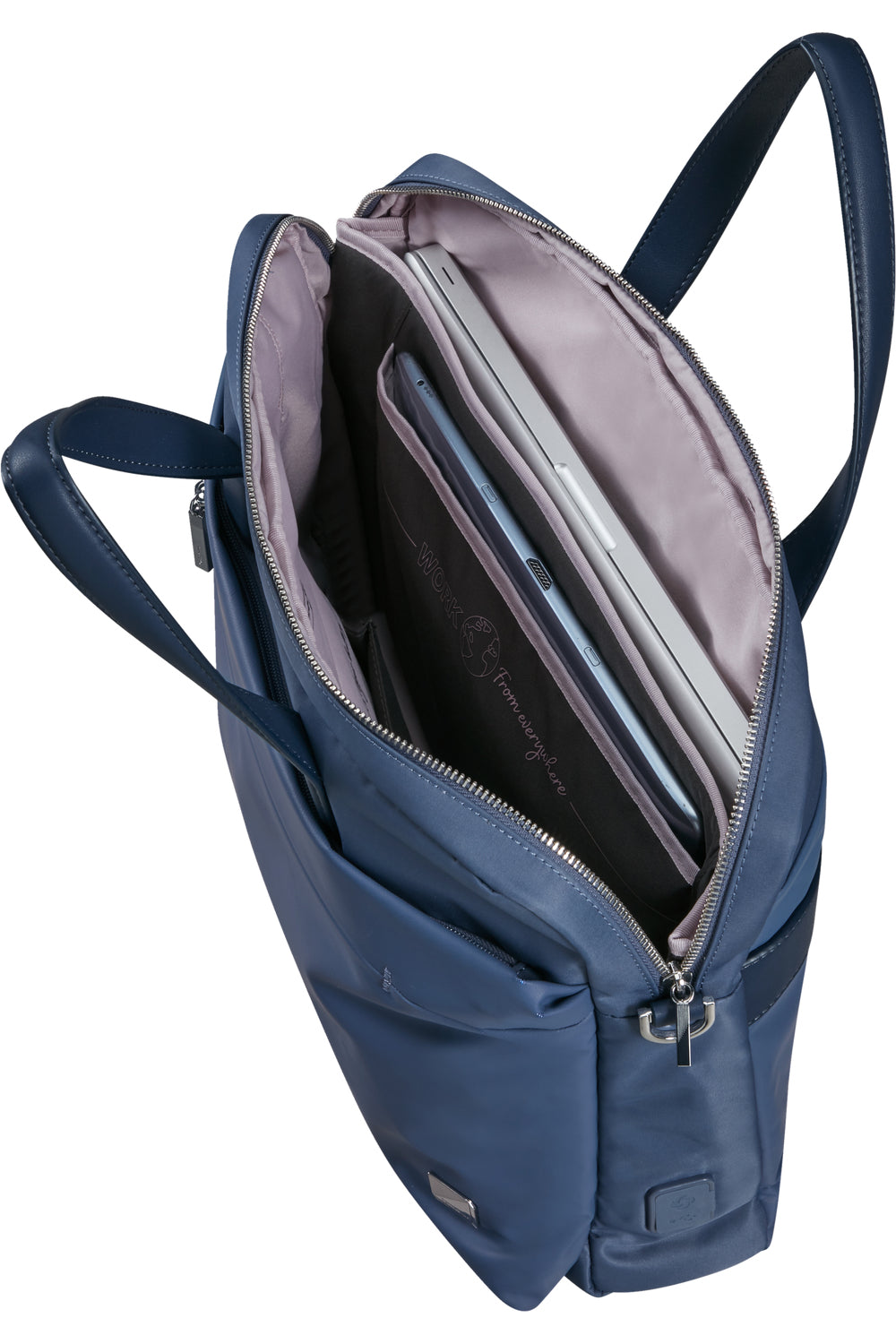 Samsonite Workationist Notebook-Tasche – 12 l, wasserabweisend, Aufsteckfunktion, recyceltes PET (rPET), blau