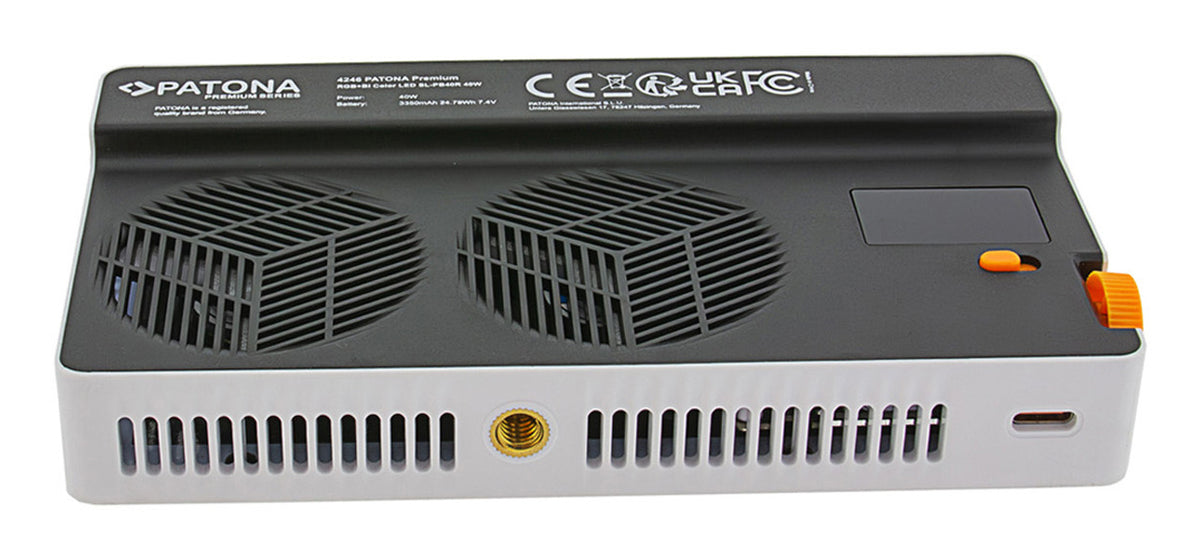 PATONA Premium Licht 4246 Streaming-Licht – 40 W, RGBW, 2500–9000 K, dimmbar – 24,8 Wh Akku