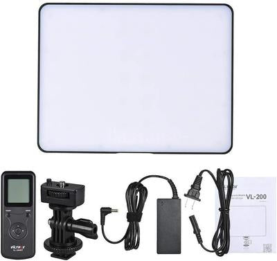 VILTROX VL-200T Streaming-Licht – Bi-Color, 3300–5600 K, dimmbar, 19 Kanäle – 260 × 200 × 22 mm – Schwarz