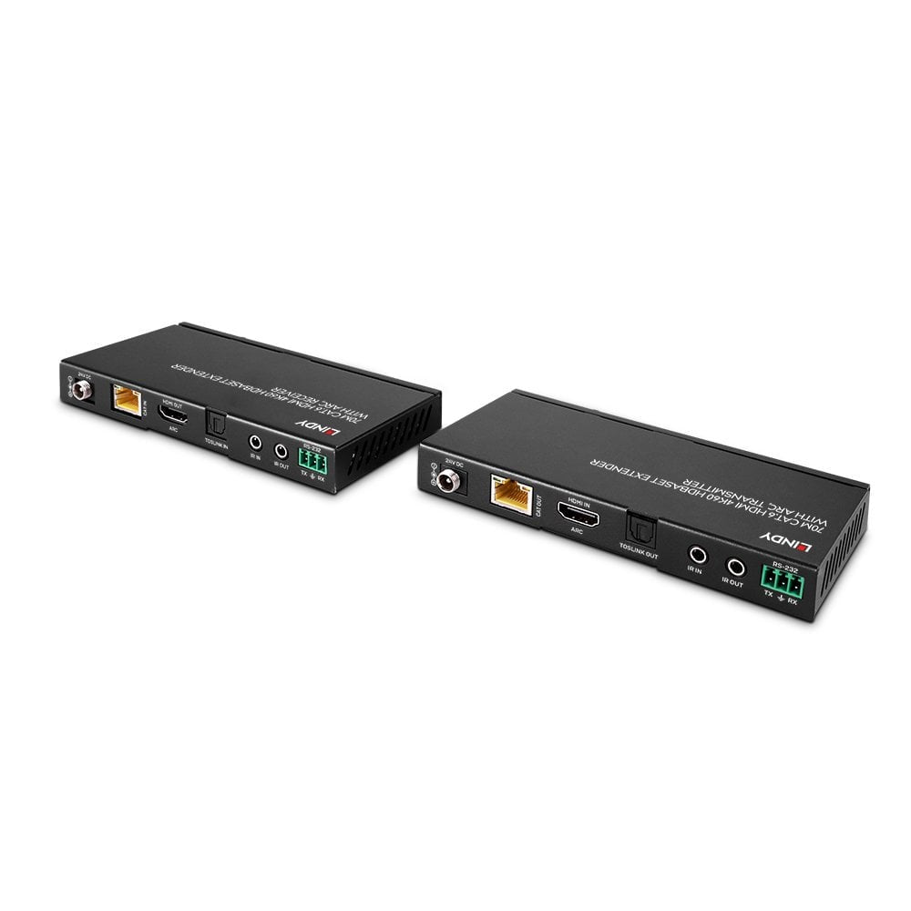 Lindy HDBaseT Extender, HDMI, 4K60, bis 70 m, ARC, IR/RS-232, Cat-6