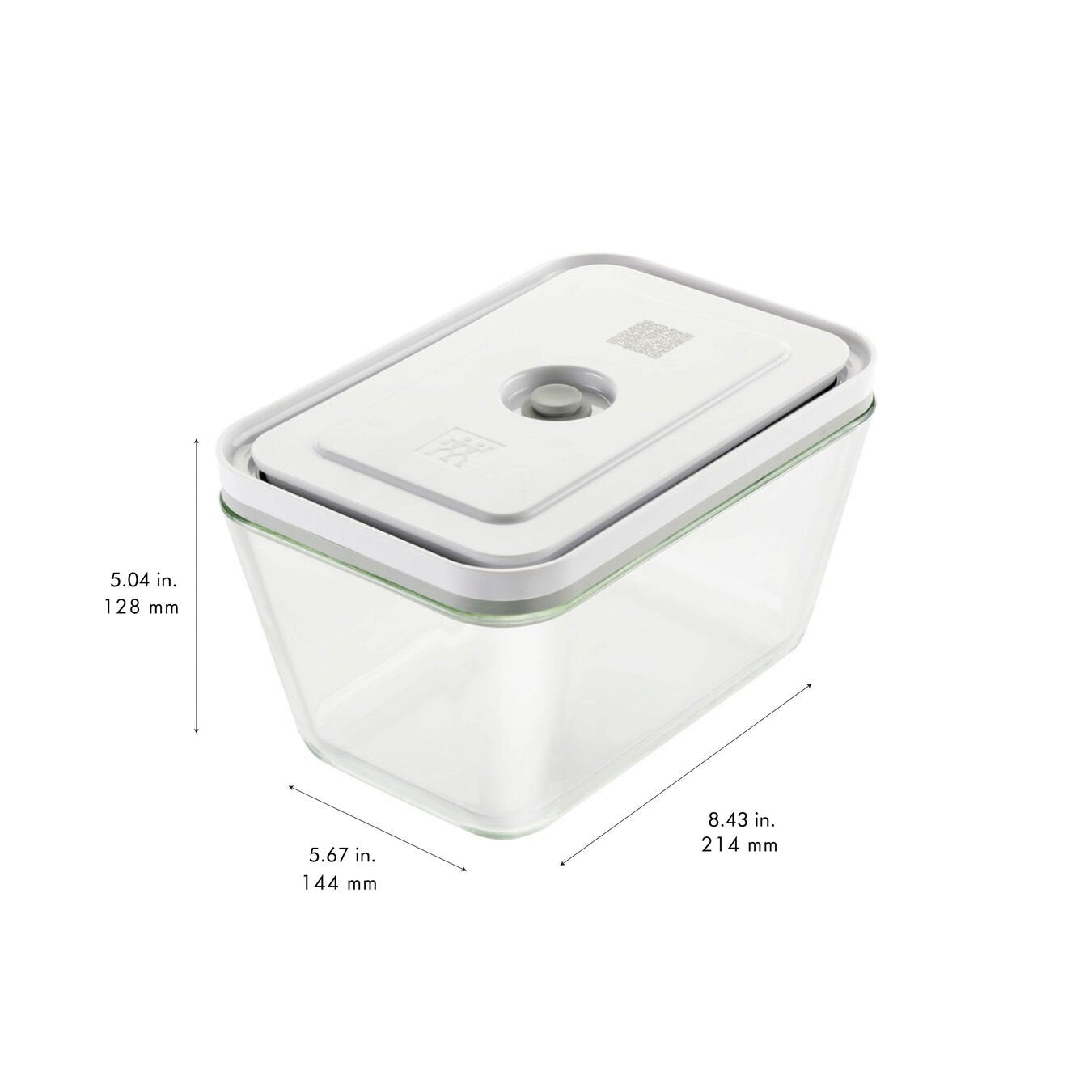 ZWILLING Vakuumbox Glas Fresh & Save – 350 ml, 750 ml, 1,6 l, für Vakuumierer, 3 Stk., Glas, Transparent
