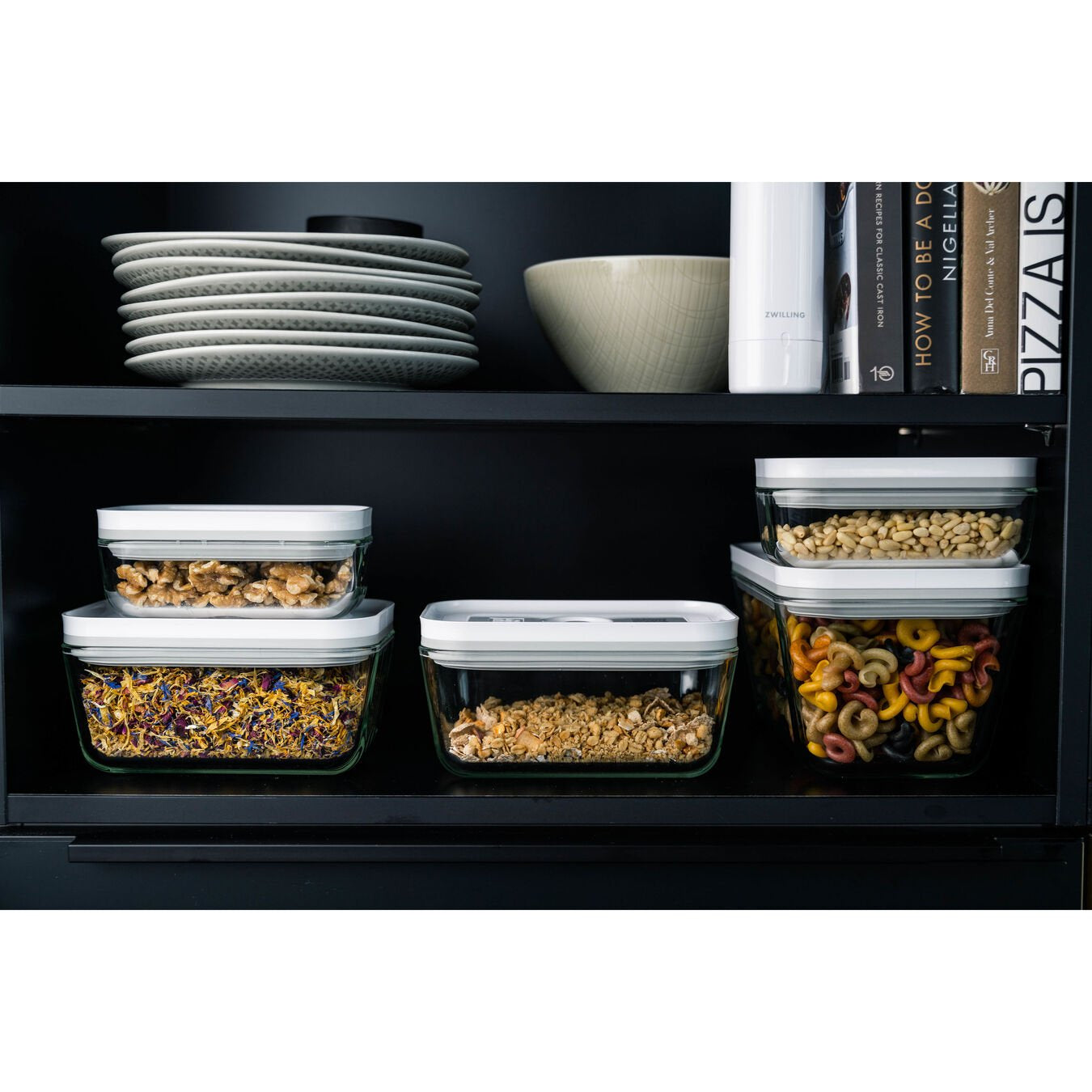 Zwilling – Vakuumbehälter L – 1,6 l, 21,4 × 14,4 × 12,8 cm, Glas, Grau