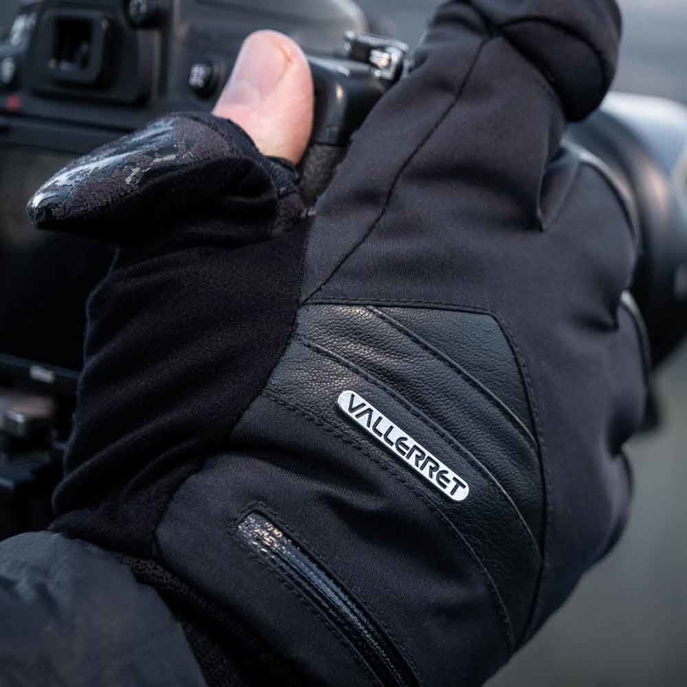 Vallerret Photography Gloves Vallerret Markhof V3 Handschuhe – Touchscreen, Speicherkartenfach, Leder/Wolle, Anti-Rutsch – Schwarz