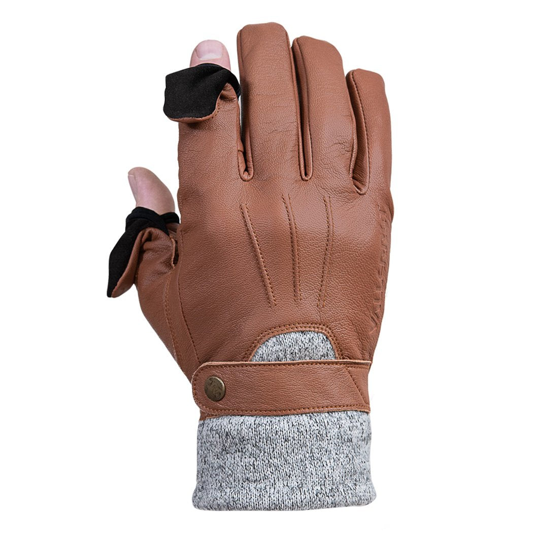 Vallerret Photography Gloves Vallerret Urbex Handschuhe – Grösse M, Echtleder, Wollfutter, Touchscreen, Magnetische Fingerspitzen – Braun