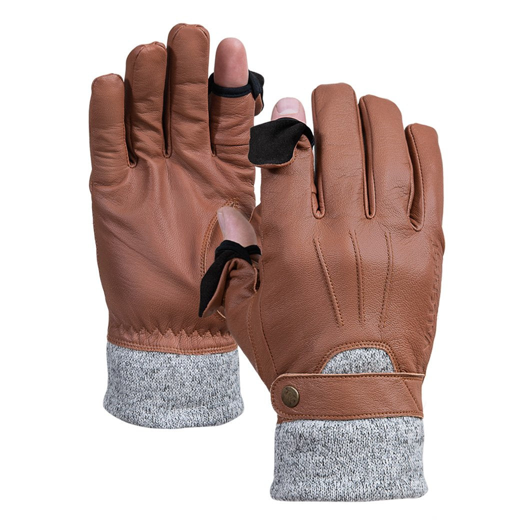Vallerret Photography Gloves Vallerret Urbex Handschuhe – Leder, wollgefüttert, Touch-kompatibel, magnetische Fingerspitzen – Braun