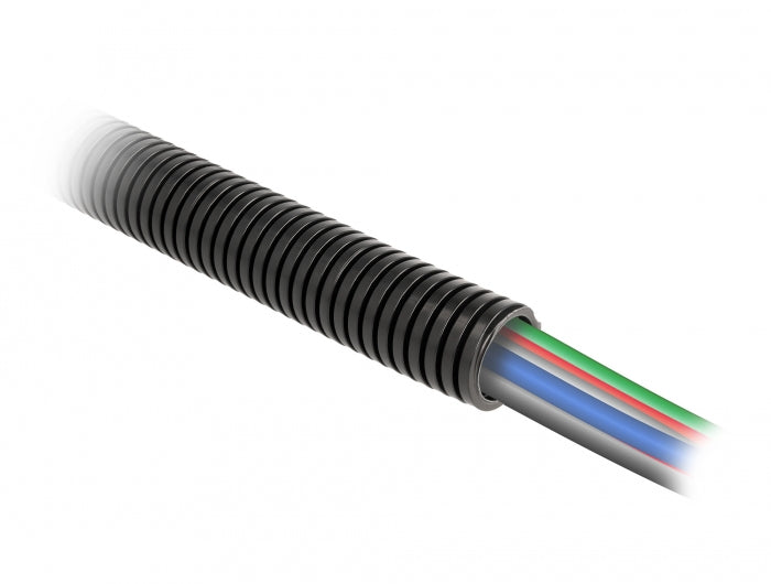 DeLOCK Kabelschlauch – Ø 28,5 mm – 1 m – Kunststoff – Schwarz, 1 Stk.