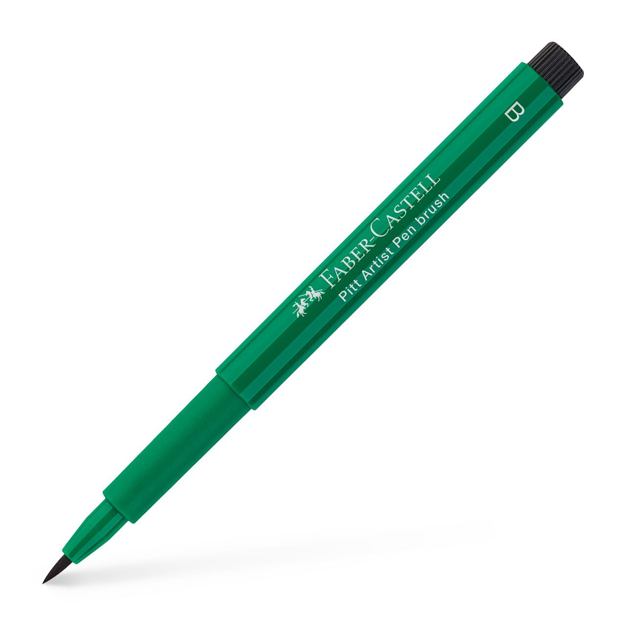 Faber-Castell Pitt Artist Pen Brush Pinselstift – 2,5 mm, pigmentiert, wasserfest, Phthalogrün dunkel