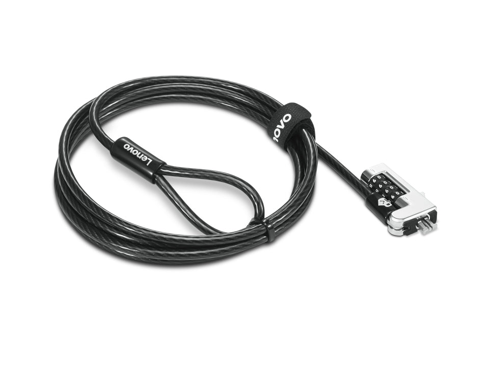 Lenovo Kabelschloss – 1,8 m Kabel – für Laptops – Kensington, Zahlenschloss – Schwarz
