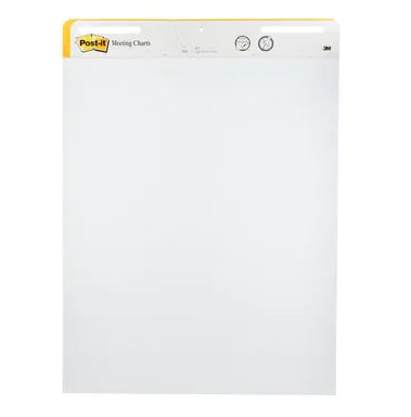 Post-it Flipchart-Block – 63,5 × 76,2 cm, selbstklebend, 30 Blatt/Block, 2 Blöcke, blanko, weiss