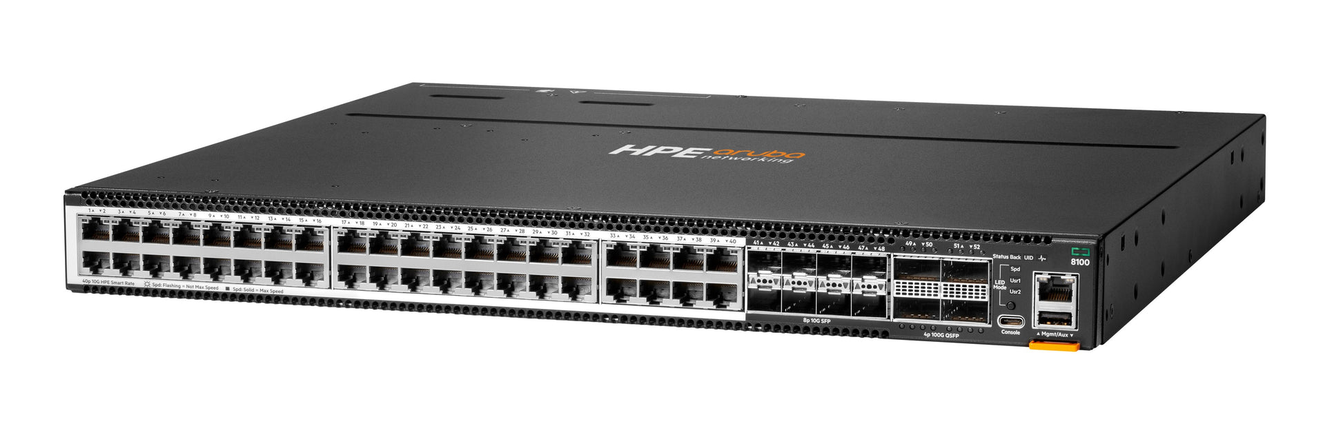 HPE Aruba Networking CX 8100 – Managed Switch – 40×10G, 8×SFP+, 4×QSFP28, L3, 1U