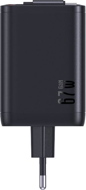 M. Schönenberger Schönenberger 24.11067SZ USB-Ladegerät 67 W – USB-C×2 – PD 3.0, GaN – Integriertes 0,7 m USB-C-Kabel – Schwarz