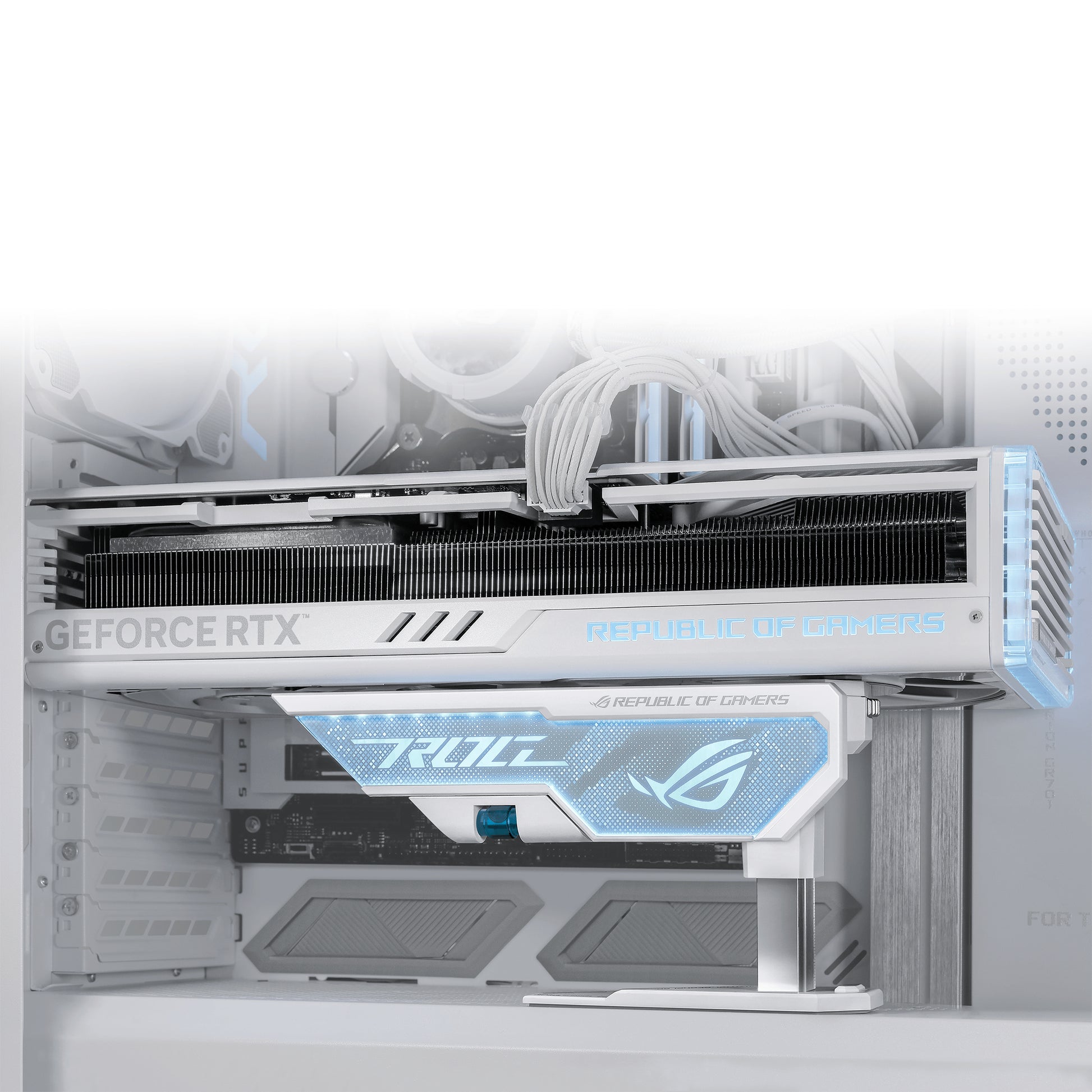 ASUS XH01 ROG HERCULX – Montagehalterung – für NVIDIA GeForce RTX 40-Serie, B 208 mm × T 71 mm × H 46 mm, Weiss