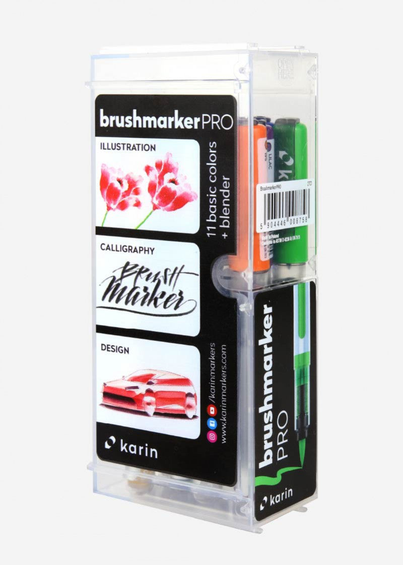 karin Brush Pen – Pinselspitze, 9 Farben